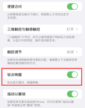 乐陵苹果授权维修站分享iPhone轻点无法唤醒怎么办 