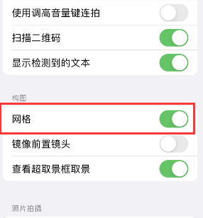 乐陵苹果手机维修网点分享iPhone如何开启九宫格构图功能 